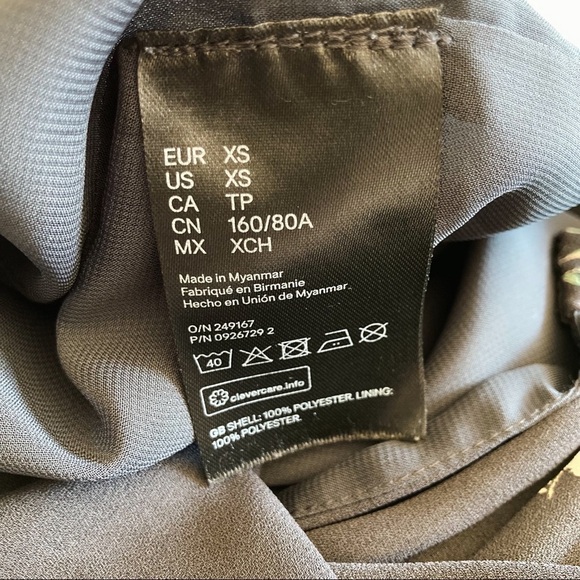 H&M Dark Gray Floral Long Sleeve Shift Dress Size XS - Picture 13 of 16